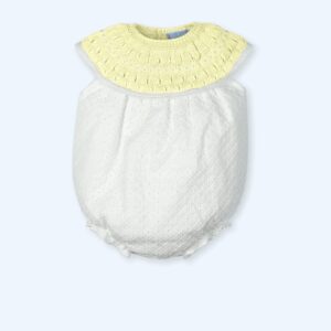 Pelele Punto y tejido batista bordada SAF RETRO