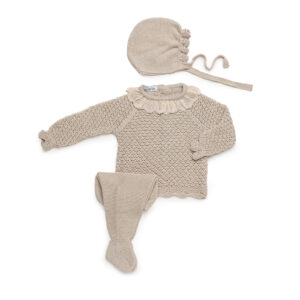 Conjunto 3.P calado puntilla cuello