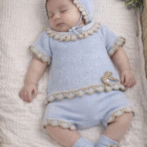 Conjunto braga punto ondas combinadas botas