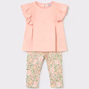 Conjunto legging estampado y camiseta bebé