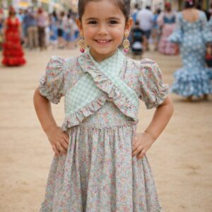 Bata estampada con piquillo