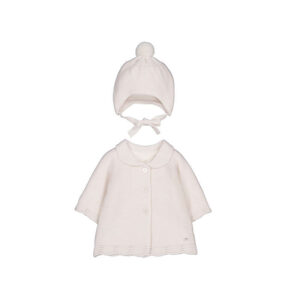 Abrigo tricot con gorro