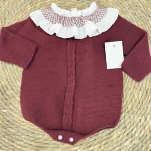 Pelele punto cuello fruncido