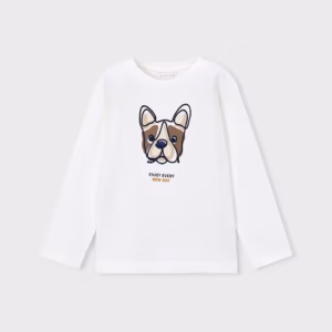 Camiseta perro bordado niño
