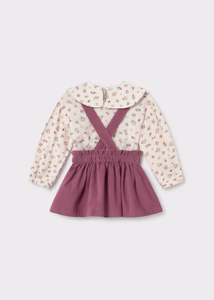 Conjunto falda tirantes y blusa bebé - Imagen 3