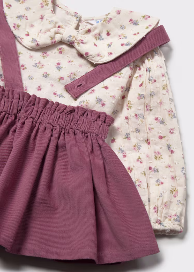 Conjunto falda tirantes y blusa bebé - Imagen 2