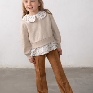 Conjunto legging efecto ante y blusa niña