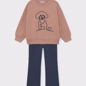 Conjunto legging y sudadera perro niña